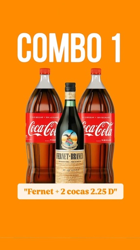 Combo 1 (Fernet + 2 Cocas 2.25L)