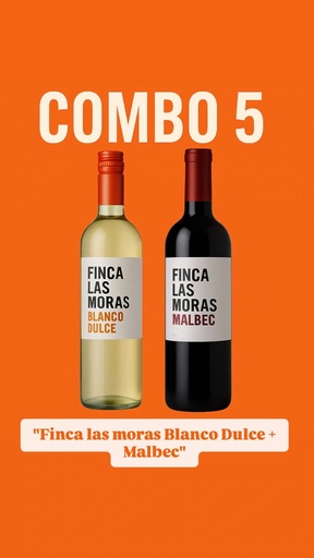 Combo 5 (finca las moras: 1 blanco dulce + 1 malbec)